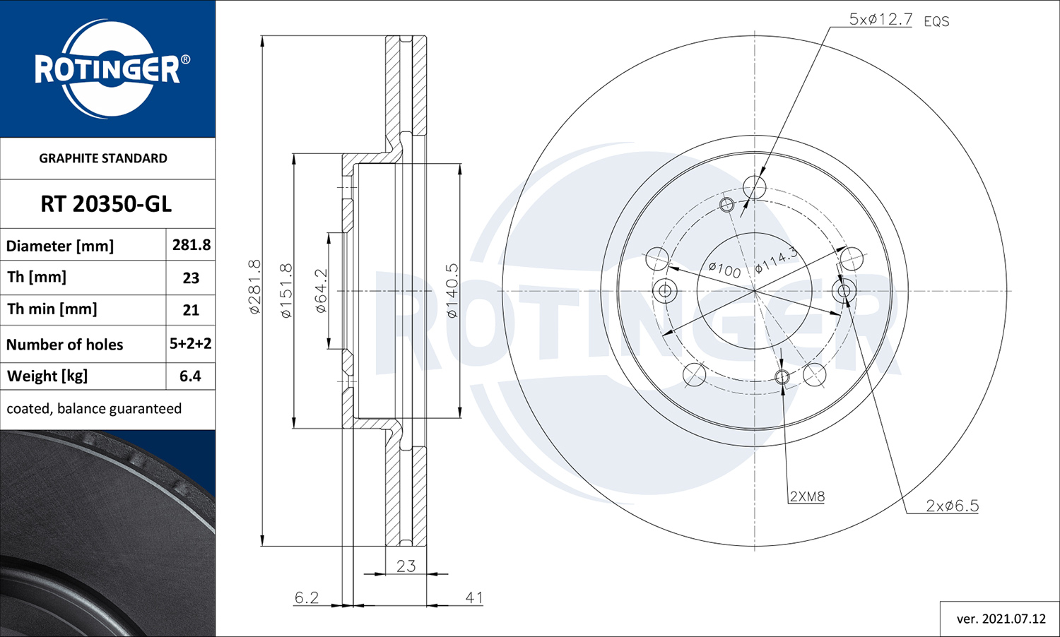 ROTINGER 260 021 RT 20350-GL - Alkatrész